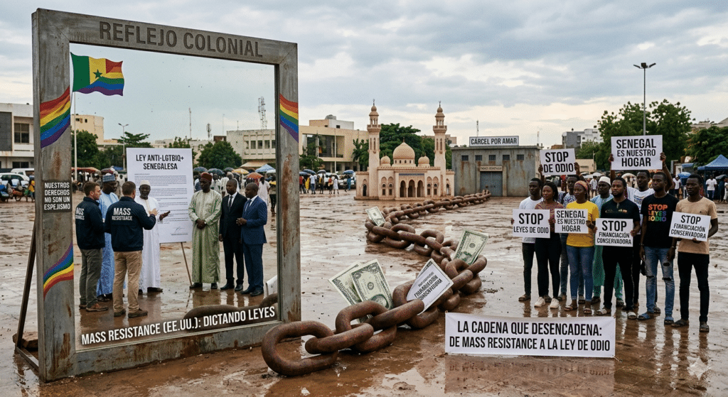 Investigación sobre la homofobia en Senegal y la influencia del grupo estadounidense Mass Resistance.