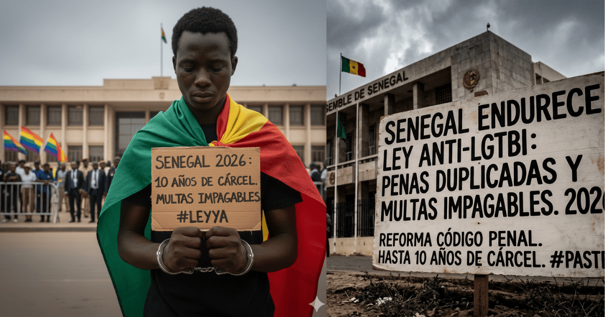 Reforma Código Penal Senegal 2026 que endurece las penas contra el colectivo LGTBIQ+.