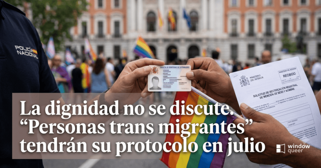 Fotografía reivindicativa sobre los derechos de las personas trans migrantes en España.
